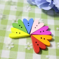 100pcs  15x25mm Wood Mixed Heart 2 Holes Buttons Embellishments For Cardmaking Scrapbooking DIY Crafts Sewing Accessories 1