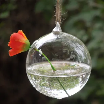 

Free Shipping Glass Globe with one small hole Hanging Glass Terrarium Vase Wedding Decorative Prop Diameter = 8cm 10cm 12cm 15cm