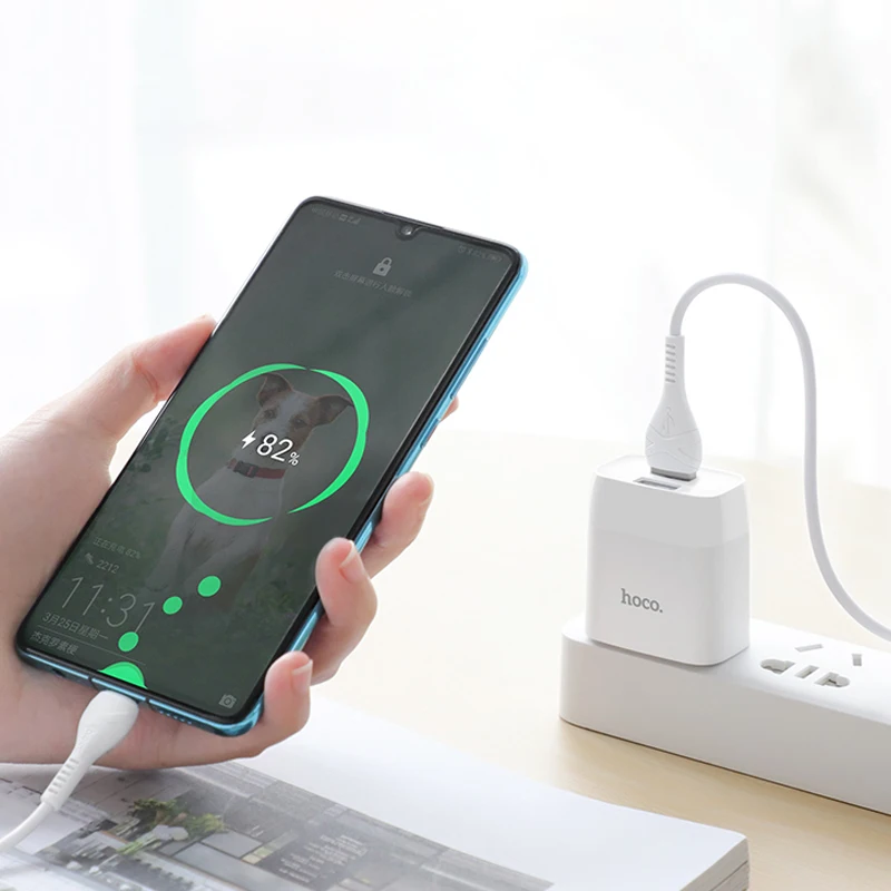 HOCO C73 20 шт./лот 5 в 2.1A USB зарядное устройство для iPhone 11 Xs Max US Plug настенное зарядное устройство адаптер для samsung Xiaomi huawei