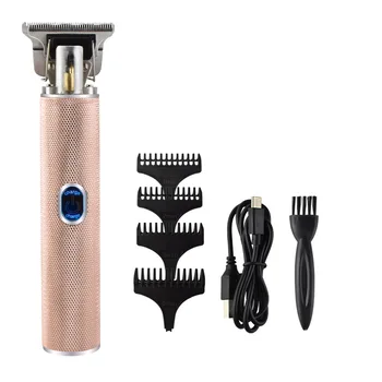 

Portable metal electric professional T-shaped external cordless trimmer wireless hair clipper set USB Rechargeable Men Barber
