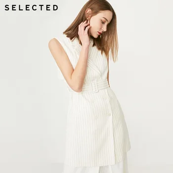 

SELECTED Women's Mid-length Striped Elasticized Waistcoat |419221502