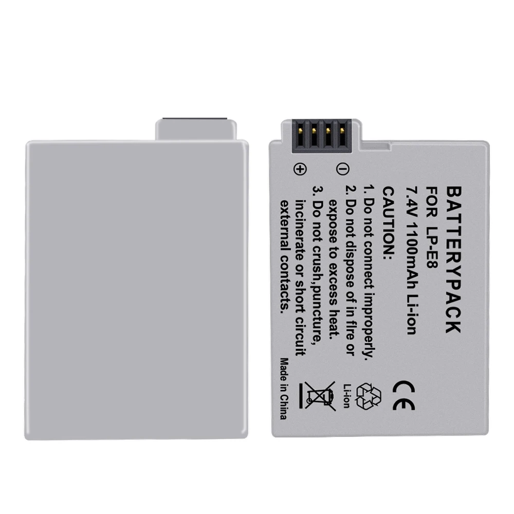 2 шт. LP-E8 LP E8 LPE8 7,4 V 1800 мАч литий-ионная аккумуляторная Батарея пакет для цифровой однообъективной зеркальной камеры Canon EOS 600D 650D 550D 700D t4i T5i rebel T2i Батарея DSLR