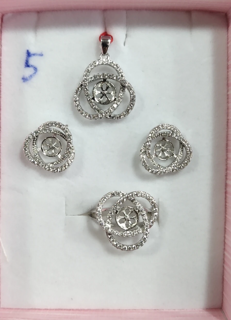 

DIY кулон кольцо и серьги свадебный комплект ювелирных изделий крепления основания настройки ювелирных изделий Настройки Запчасти для плоские с одной стороны перламутровые стразы камни