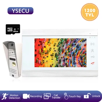 

YSECU 7 Inch 1200TVL Video Intercom for Home Security Built-in Power Supply Support Unlock Video Door Phone Recording 16GB