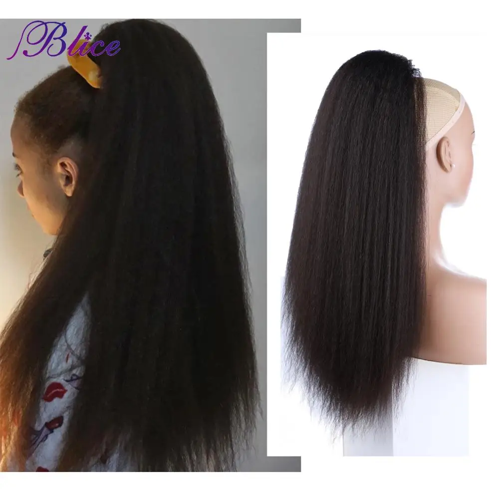 Blice-extensiones de cabello sintético para mujer, coletas de 18-24 pulgadas, resistentes al calor, con dos peines de plástico, todos los colores disponibles