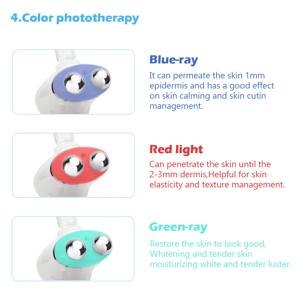  Multifuntcion 5D Nano Facial Spray EMS Microcurrent Ion Face Skin Tightening Wrinkle Remove LED Pho - 4000142919381