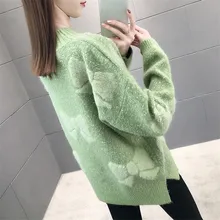 Autumn Winter Thick Warm Knitted Sweater Women Korean style Solid Loose Long Sleeve Knitting Jumper Ladies Pullover Sueter Mujer