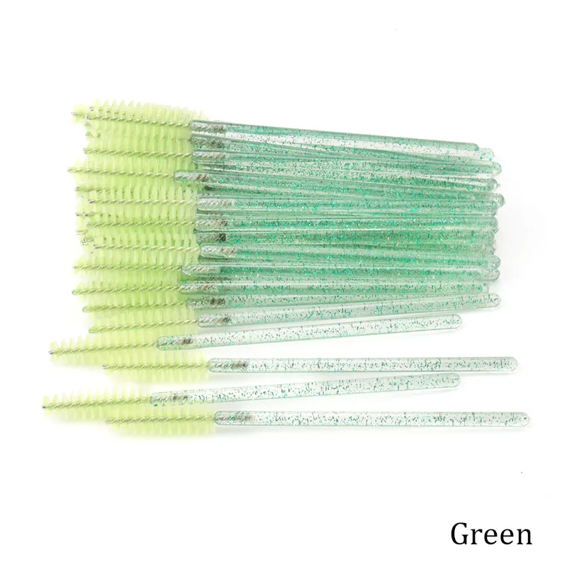 A-Green-50pcs 50 шт. одноразовый Кристалл щеточки с тушью для ресниц палочки Аппликатор Прививка ресниц Керлинг гребень Красота Макияж инструмент - Handle Color: A-Green-50pcs