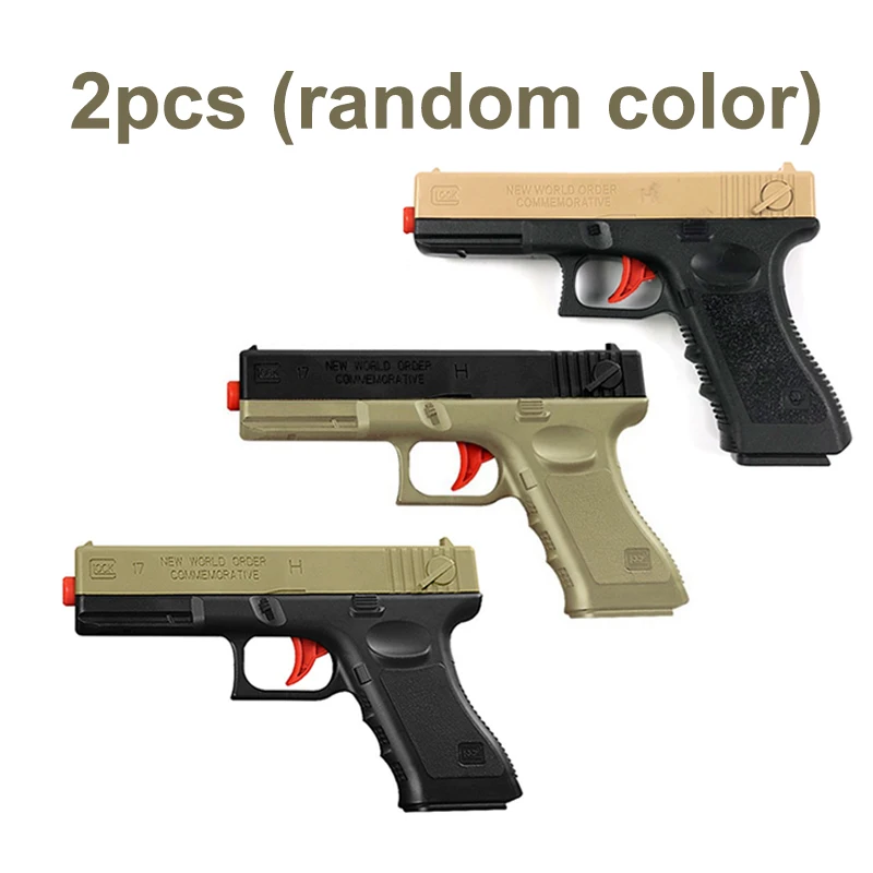 2 шт пластиковый пистолет Glock M1911 с водяным пулем, оружие, игрушка для детей, для мальчиков, винтовка, пистолет, пейнтбол, уличные игрушки, пистолет для стрельбы, детский подарок - Цвет: 2pcs random color