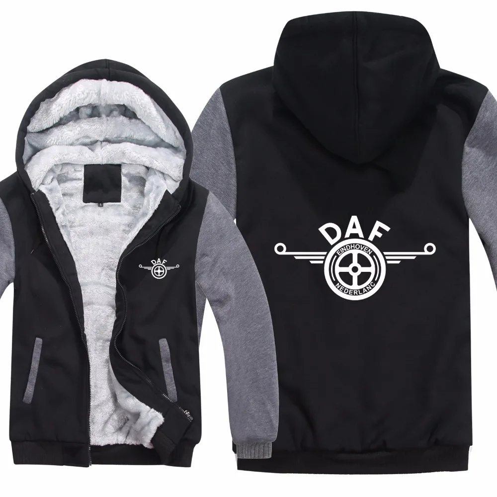 DAF Trucks Hoodies Jacket Winter Pullover Man Coat Men Wool Liner Fleece Sweatshirts |