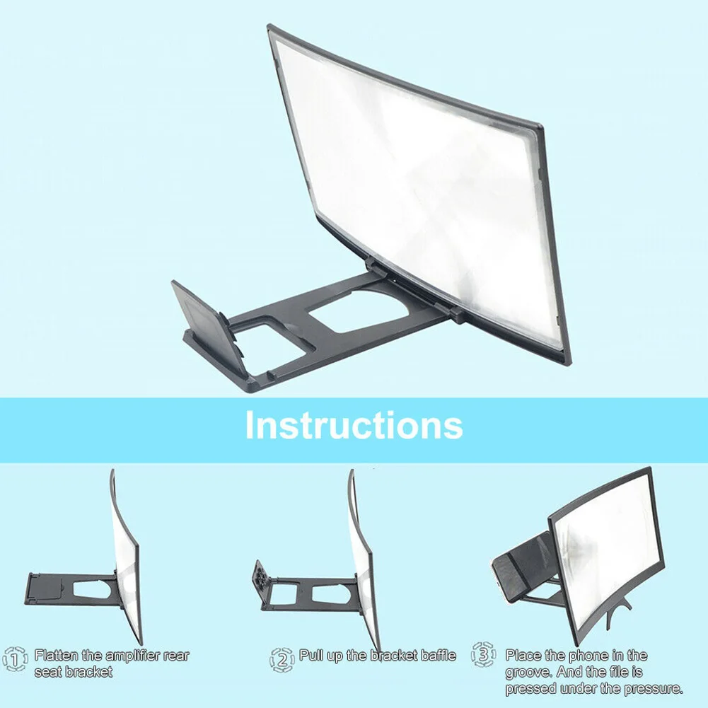  12 Inch Universal Desktop Bracket Stand Mobile Phone Screen Magnifier High Definition Video Amplifi