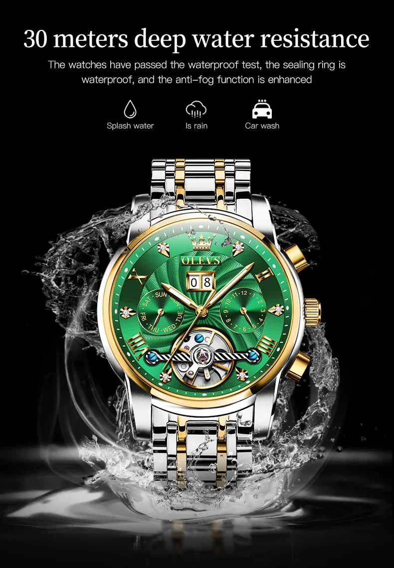 OLEVS 9910 Mechanical Wrist watch Men 11