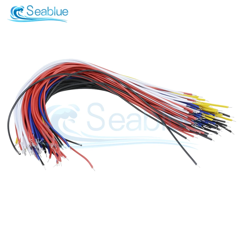 100Pcs Solder Cable Double Head PCB 20CM 26AWG Breadboard Fly Jumper Wire Tin Conductor 5 Color