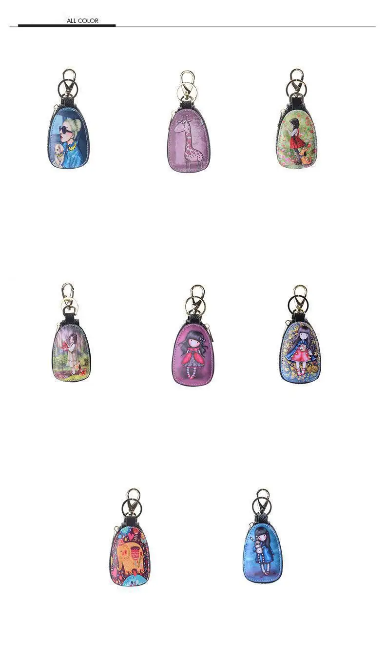 General car key case cartoon pattern protection cover men and women key case Porta Chaves Purse Porta Chave Funda Llave