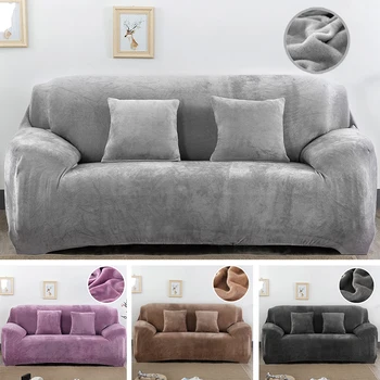 

1/2/3/4 Seater Universal Size Plush Fabric Sofa Covers Big Elastic Slipcover All-inclusive Towel For Home Decoration christmas