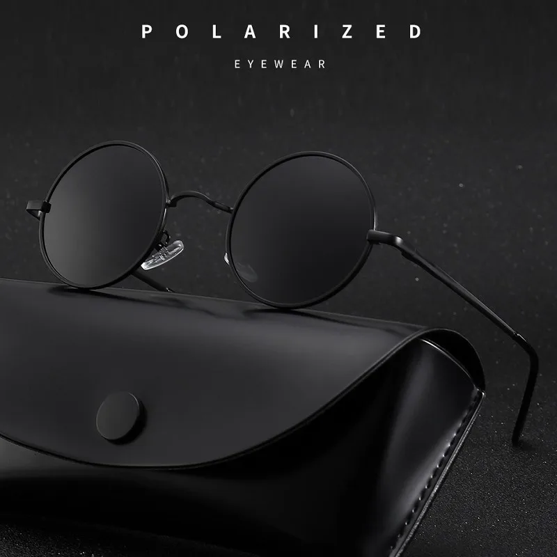 Polarized sunglasses MYT_0279 Brand Designer Round Polarized Sunglasses Men Women Retro Sun Glasses Male Female Metal Frame Eyewear Driving UV400