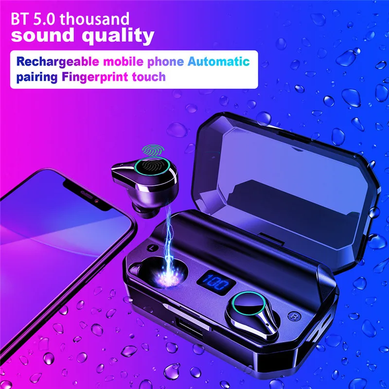 VOBERRY наушники True Bluetooth 5,0 TWS Беспроводные спортивные наушники с громкой связью стерео игровая гарнитура с зарядным устройством#2