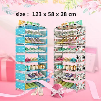 

DIY Shoe Hanger Multi-Layer Storage Simple Shoe Cabinet Dormitory Foyer Small Shoe Dustproof Multi-functional