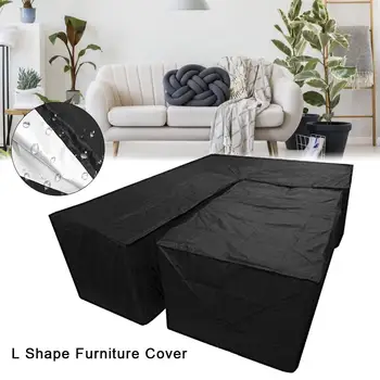 

Waterproof L Shape Dust Cover Cube Corner Furniture Sofa Rattan Cover For Outdoor Garden All-Purpose Dust Covers