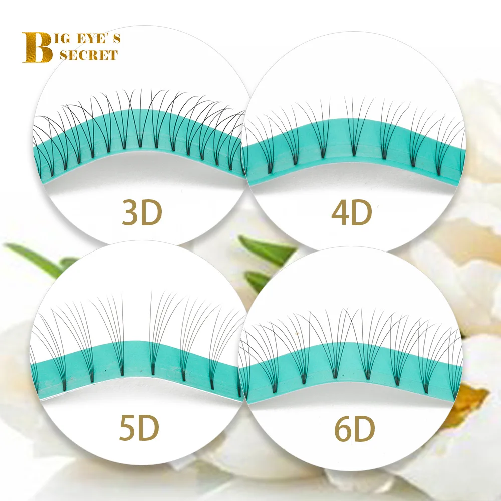 

Big eye's secret Lashes Short Stem Premade fans 3D 4D 5D 6D Heat Bonded Lashes Russian Volume Makeup Faux Mink Lash Extension