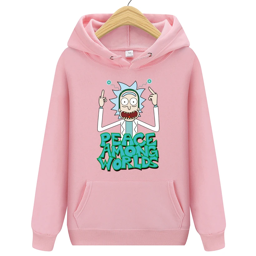 HW0011Pink Rick marty, толстовки, мужские, брендовые, Осенние, с длинным рукавом, одноцветные, с капюшоном, спортивный костюм, пальто, Спортивная, повседневная, толстовка, мужская, черная, с капюшоном - Цвет: HW0011Pink
