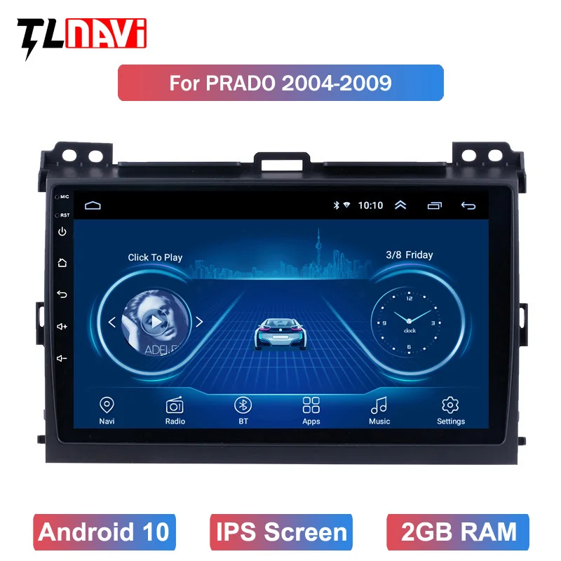 2.5D IPS экран Android 10 автомобильный DVD радио мультимедиа для 1Toyota Prado 120 2004-2009