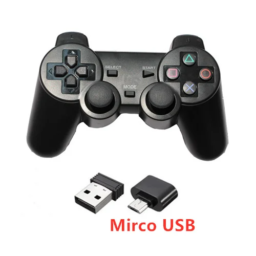 2,4G беспроводной геймпад для PS3/PC/Android/tv Box игровой контроллер Джойстик для телефона контроллер с Micro USB или type C - Цвет: Серый