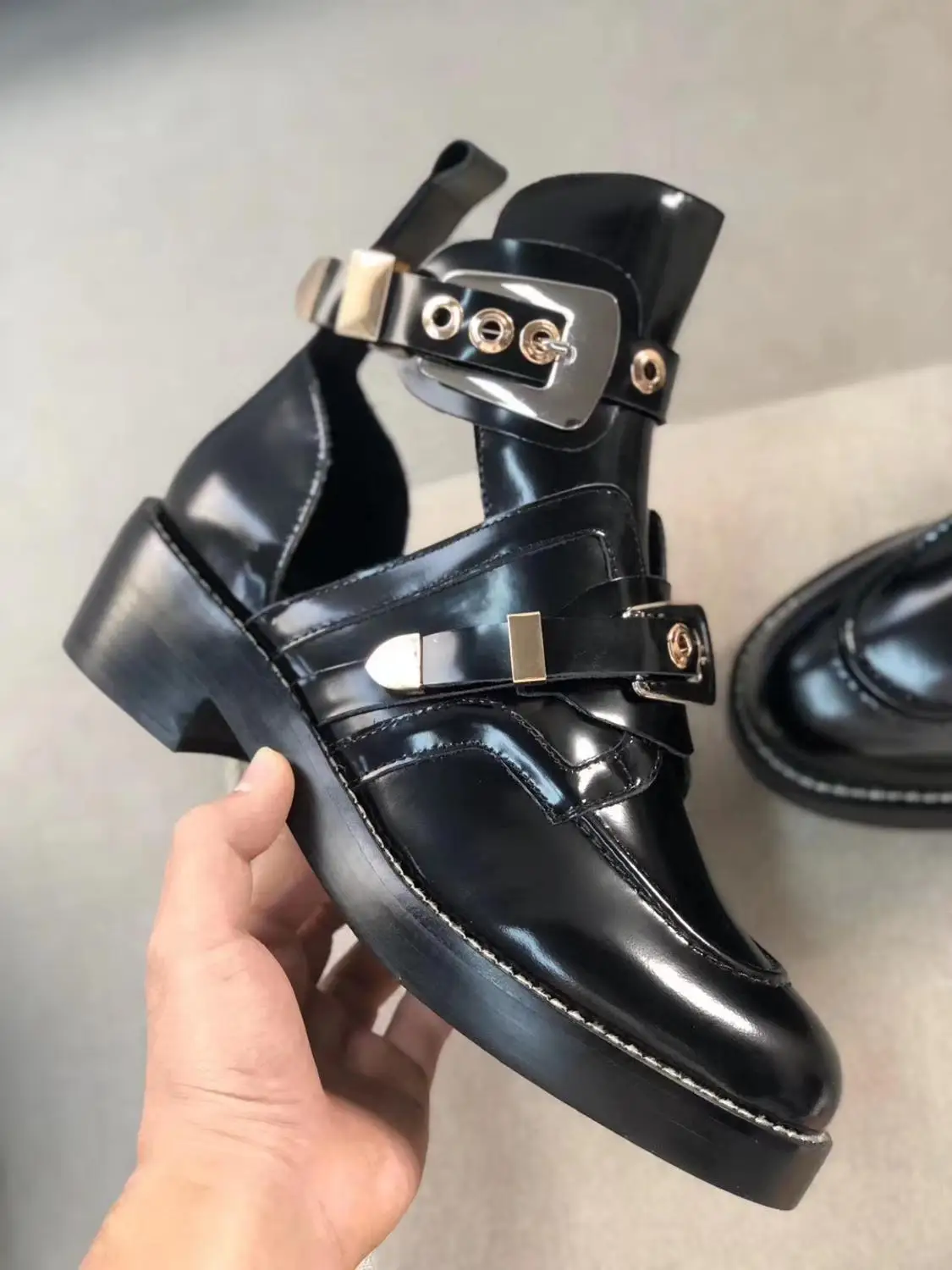 

2020 New Top quality women Paris scooter boots Genuine leather with open bead Elastic lycrabbe inside boots size34-41