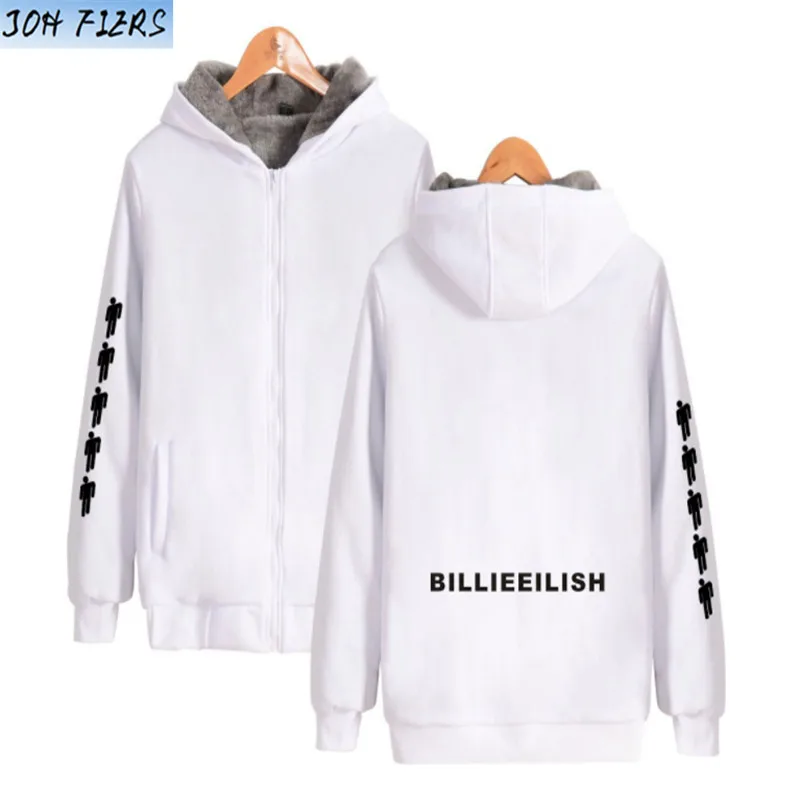 Billie Eilish, Мужская утолщенная толстовка с капюшоном, толстовка, зима, женские толстовки на молнии, винтажное пальто, высокое качество, забавная мужская куртка