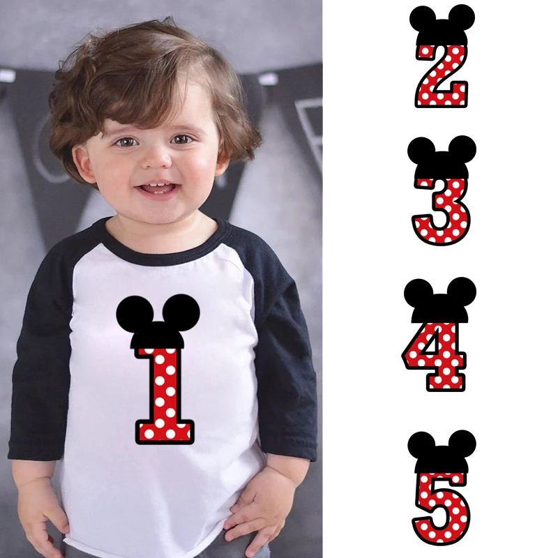 LYTLM футболка с Микки-Маусом и цифрой 1-5 для дня рождения Футболка для мальчиков брендовые Детские топы для девочек, футболки для мальчиков на осень, Anniversaire Enfant