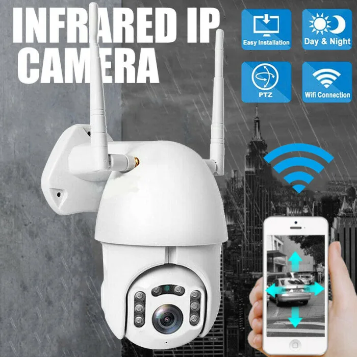 1080P Водонепроницаемая наружная WiFi PTZ Pan Tilt безопасности IR IP камера HD ночного видения DTT88