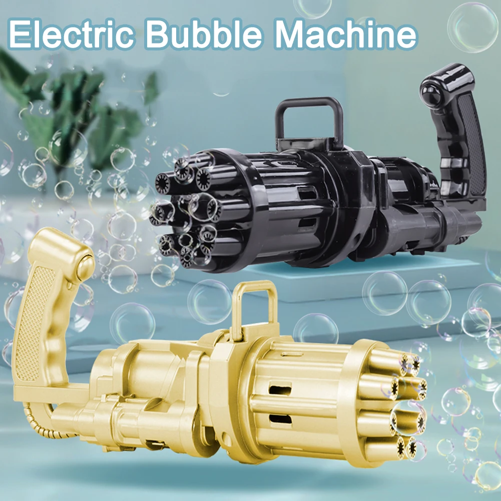 Kids Automatic Gatling Bubble Gun Toys Summer Soap Water Machine 2-in-1 Electric For Children Gift | Игрушки и хобби