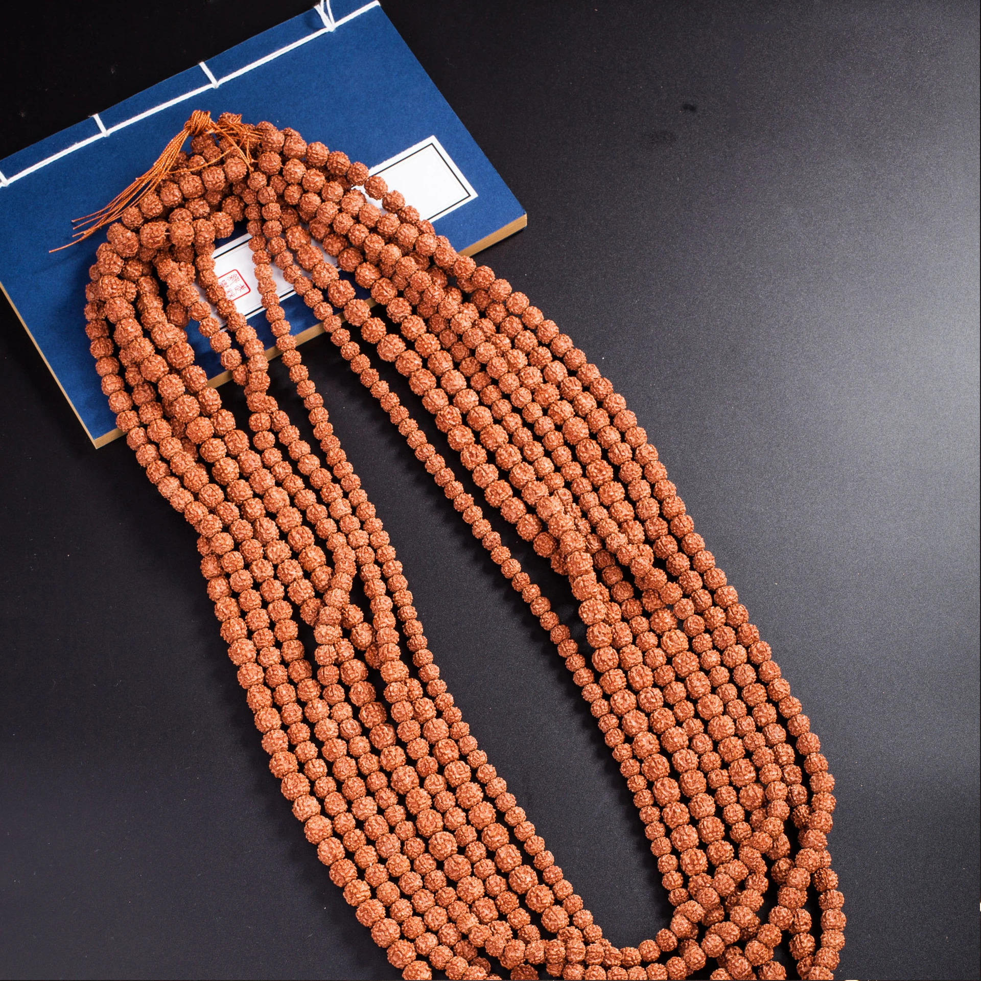 Натуральные бусины Rudraksha Mala 108 5/7/9 мм буддийские для молитвы медитации ожерелий