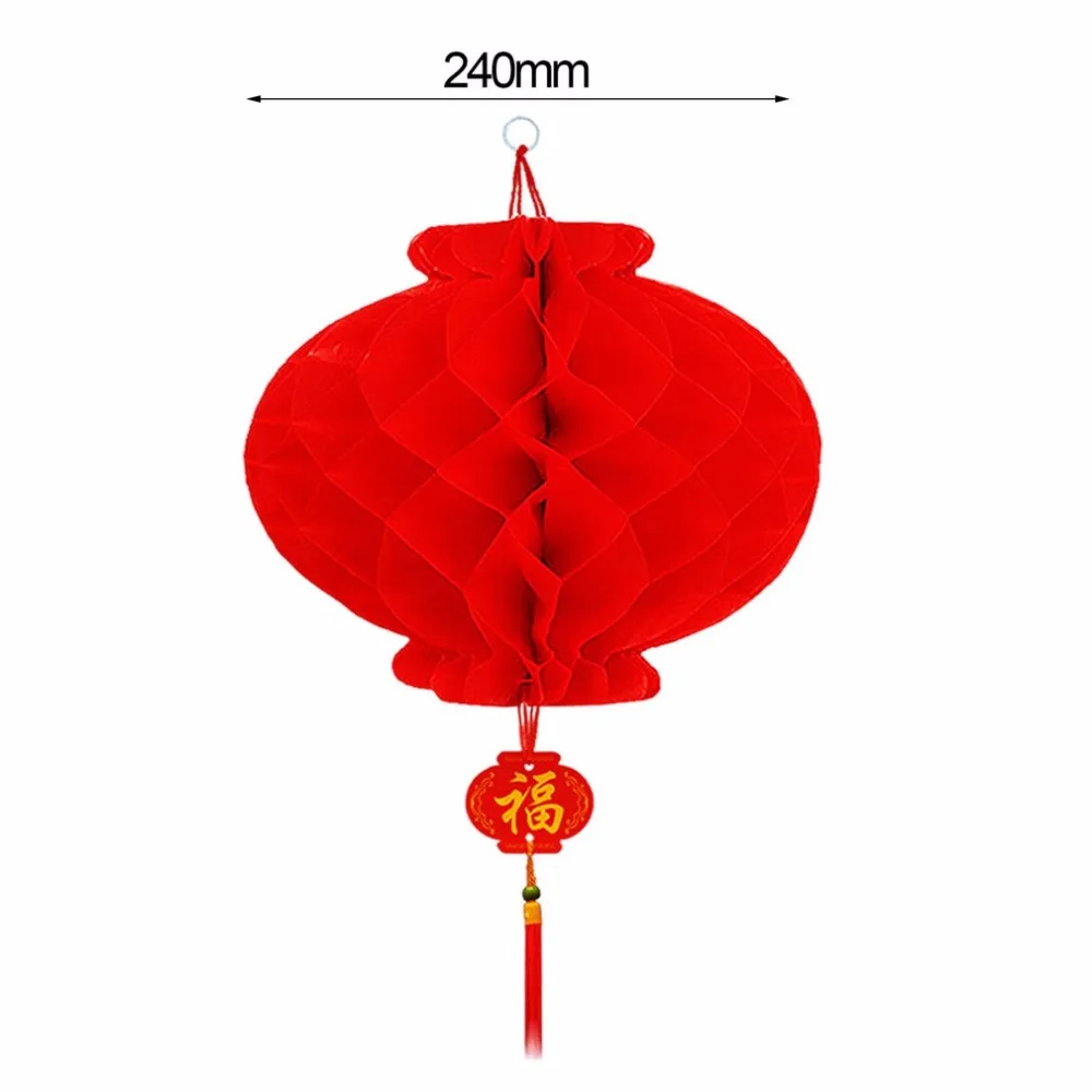 Big Red Honeycomb Hanging Lantern Thickened Wedding Party Birthday Decoration Spring Festival Christmas Ornament for Sales