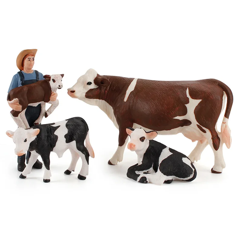 Plastic Animal Model Figurine Plastic Farm Animals Cow Toy Animal
