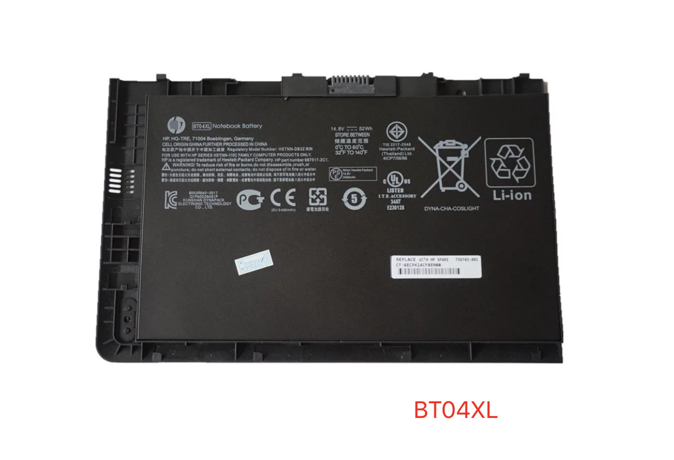 8 hücreleri 14.8V 52Wh dizüstü pil için BT04XL HP EliteBook Folio 9470M pil BA06