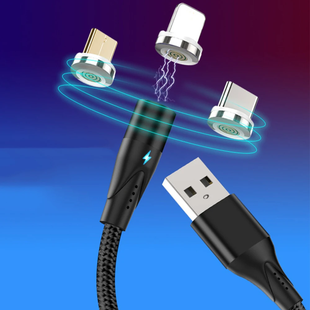 Круглый Магнитный кабель, 3 А, быстрая зарядка, USB кабель для iPhone, зарядное устройство, Micro USB кабель, Магнитная Зарядка, usb type-C кабель, USB-C провод