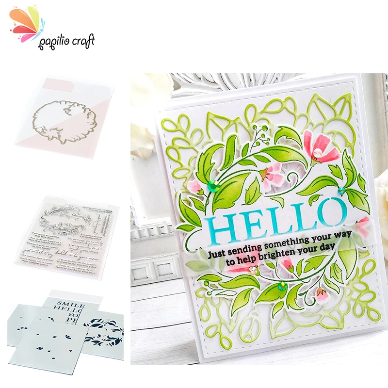 Floral Cutting Die and Stencil Set for Scrapbooking and Card Making