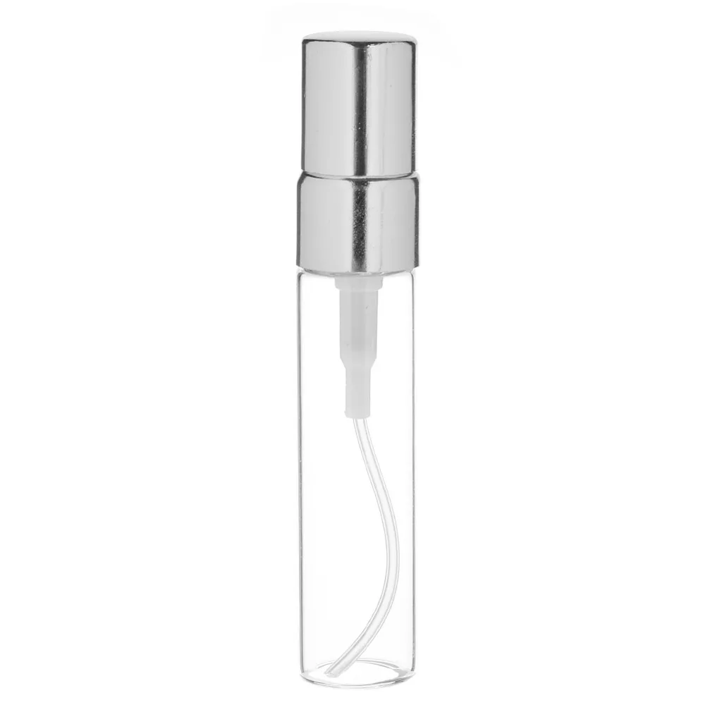 Transparent Aluminum Cap Bottle 5ml Portable Glass Perfume Bottle Aluminum Atomizer Empty Cosmetic Container New 3