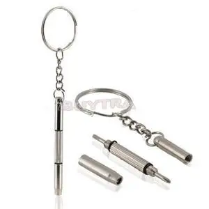 

5PCS3in1 Aluminum Steel Precise Sunglass Watch Repair Tools Kit With Keychain Portable Screwdriver Eyeglass Screwdriver Set new