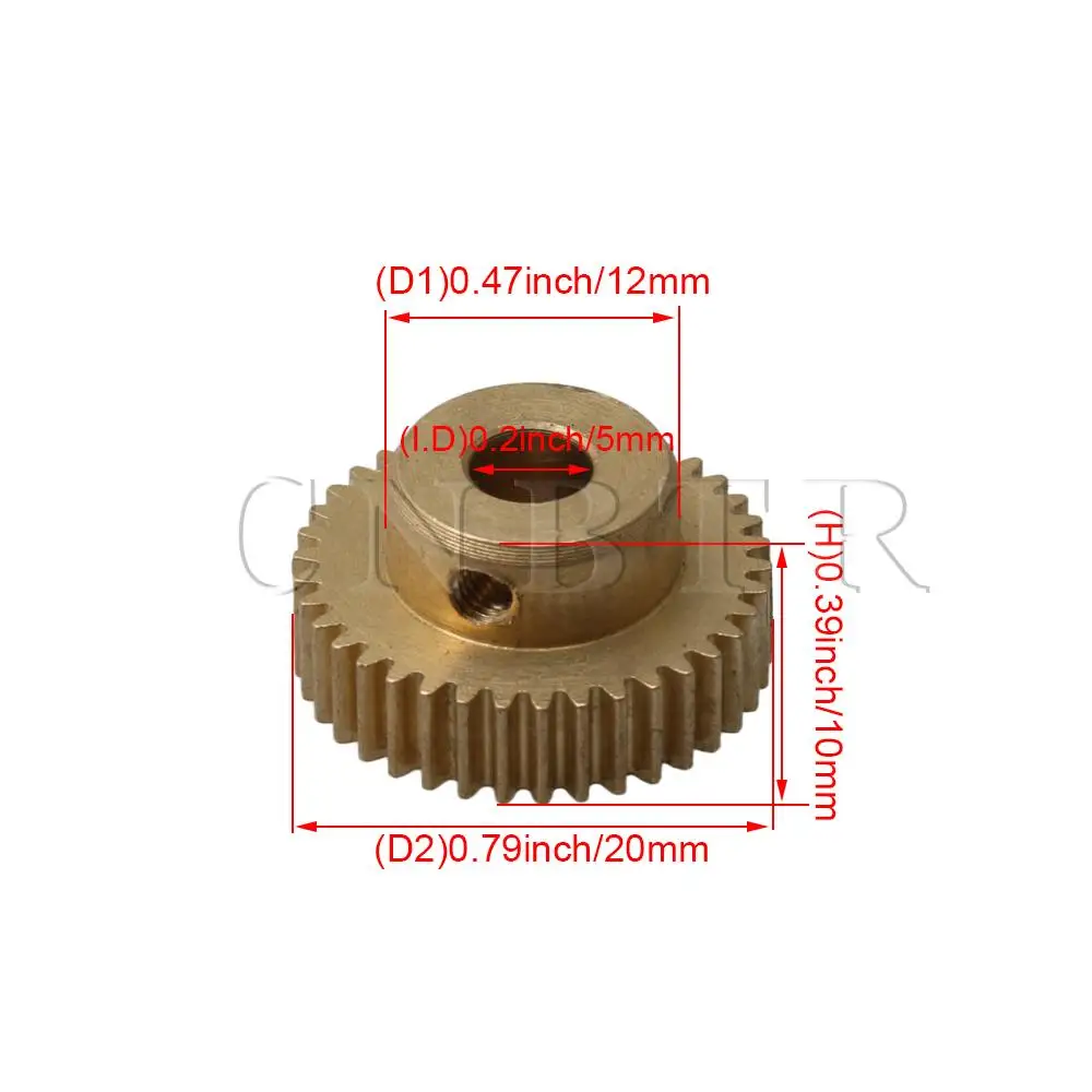 CNBTR 20x10 мм 0,5 Модуль 38T Шестерня двигателя 5 мм отверстие для малые машины