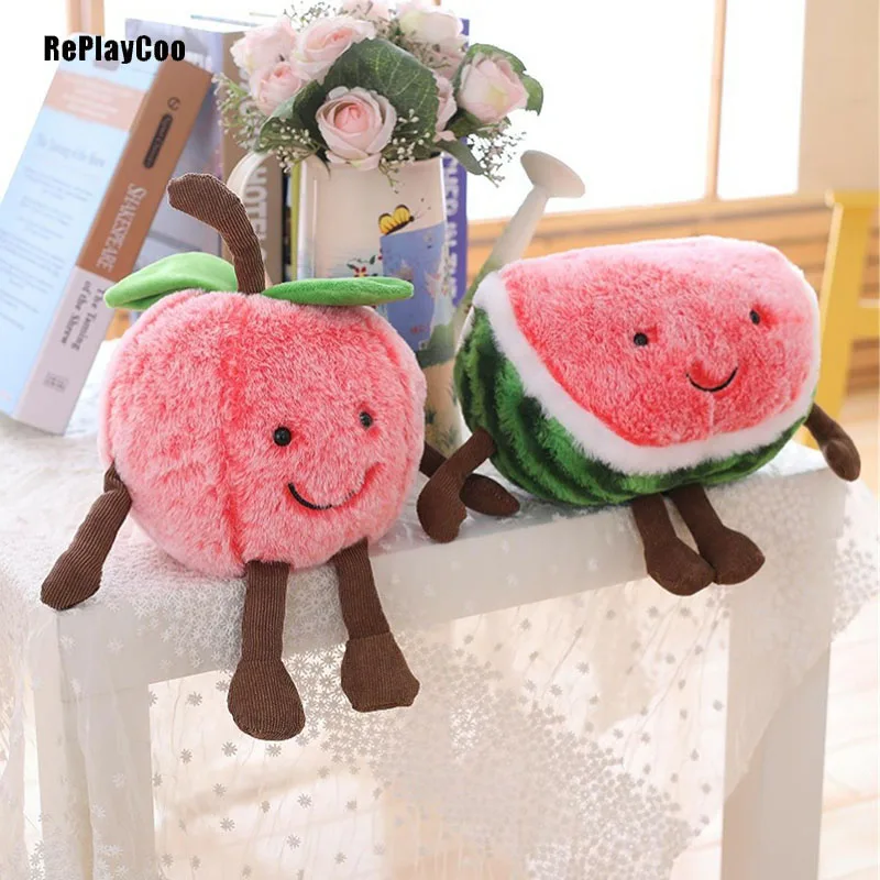 

40CM Plush Pillow Cute Smile Cartoon Watermelon Cherry Toy Fruit Soft Summer Pillow Plush Stuffed Cushion Valentines Gifts DCW00