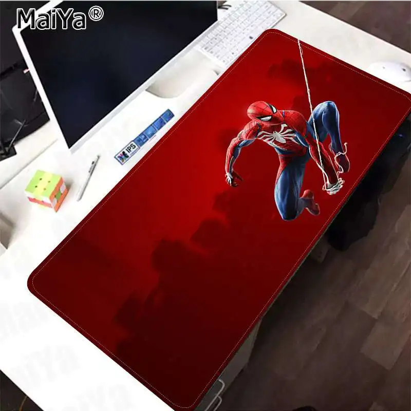 Maiya Новинка Marvel Comics Человек-паук резиновый ПК компьютерный игровой коврик для мыши - Цвет: Lock Edge 30x80cm