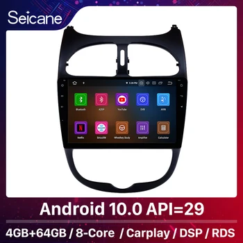 

Seicane 4+64GB Android 10.0 9‘’ Car Autostereo for 2000-2016 PEUGEOT 206 Head unit GPS Navi Radio SWC Bluetooth FM Mirror Link