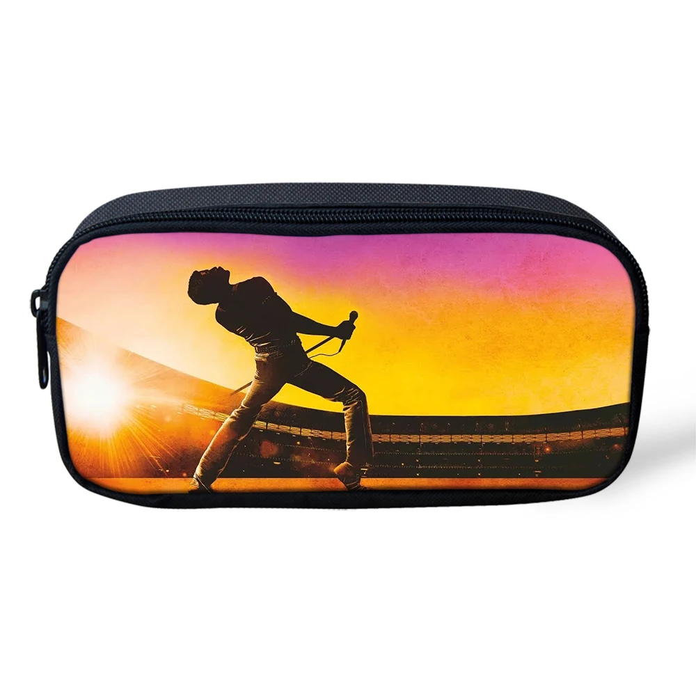 

Customize Image Pen Box Pencil Case Students Queen Band Print Girls Makeup Bag Boys Children Kids Stationery Storages Bag