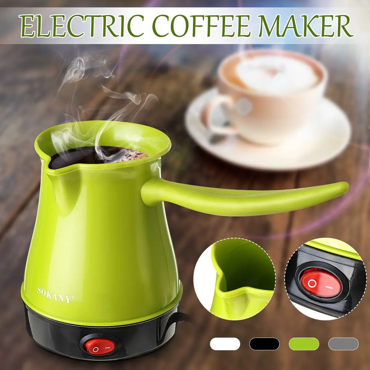 Beste 500ml Elektrische Koffie Maker 220V Draagbare Moka Pot Griekse Turkse Espresso Percolator Machine Snelle en Hittebestendige Thuis kantoor