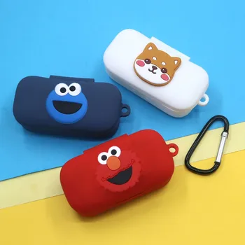 

Cute Silicone Case for QCY T5 T5s Protective Case Wireless Bluetooth Earphone Portable Headset Cover with Anti Lost Buckle