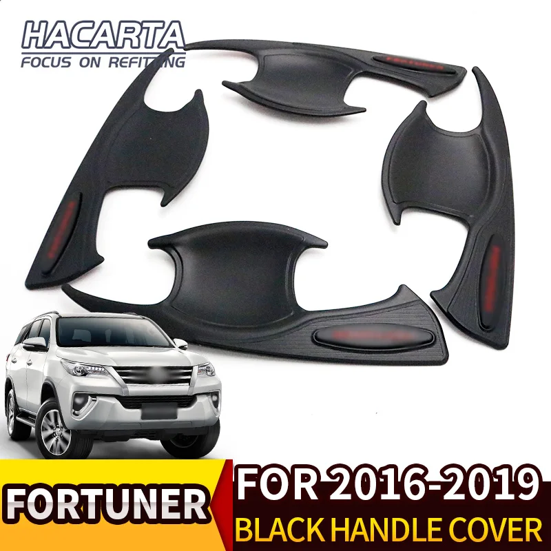 Черная ручка двери чаша крышка для fortuner ABS детали для отделки автомобиля наклейки авто аксессуары