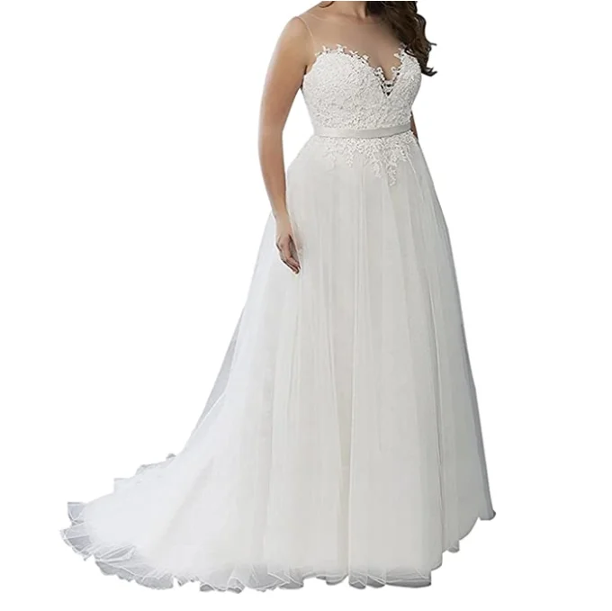 Женское свадебное платье фатиновое с аппликацией невесты 2020 | Свадьбы и