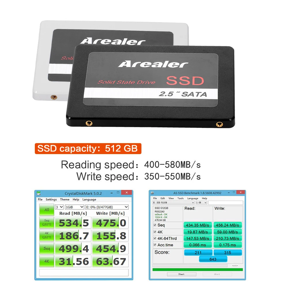 Твердотельный накопитель Arealer 2 5 &quotSSD 1 ТБ SATA 3 SSD твердотельный Высокая скорость